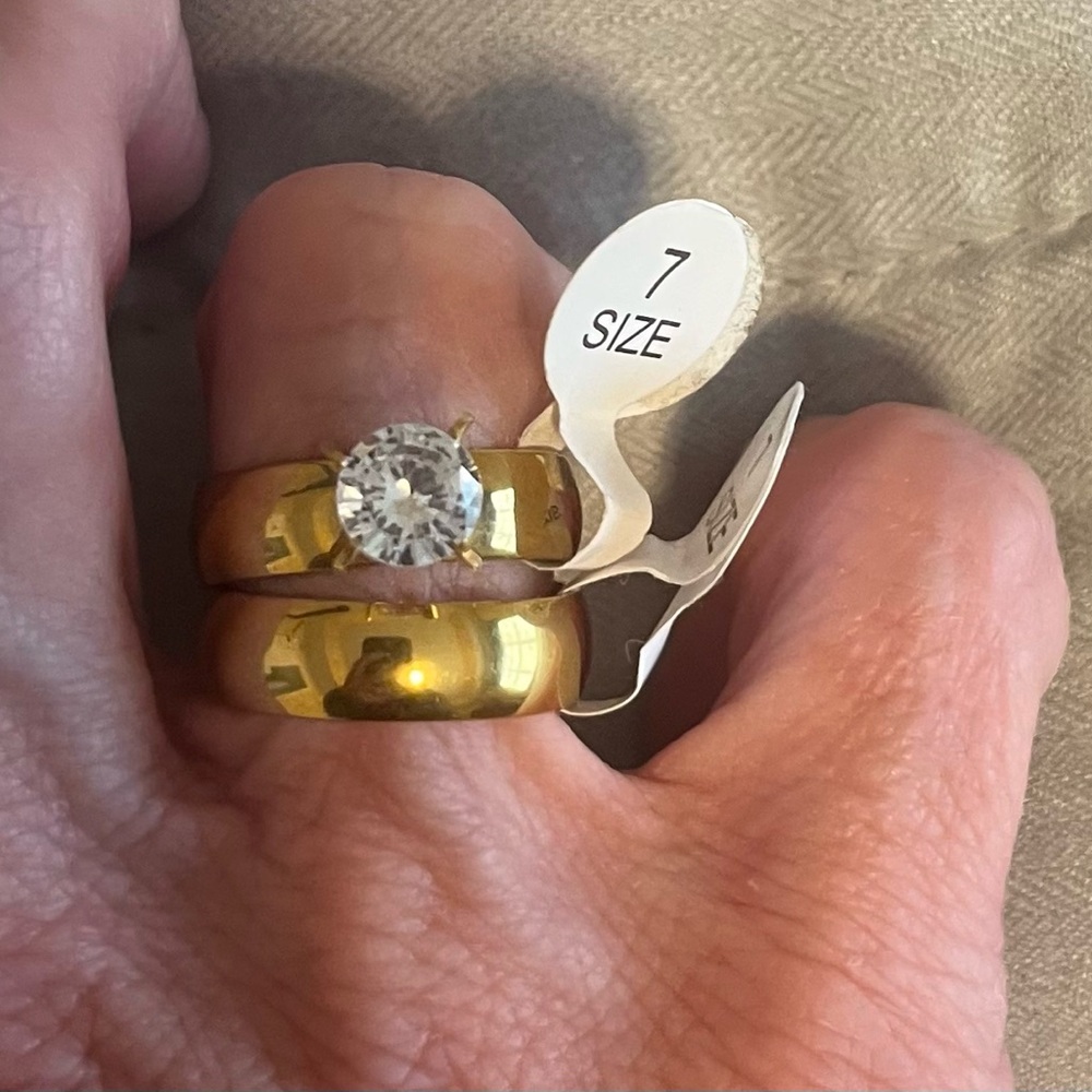 Gold and Silver Women's Ring Set